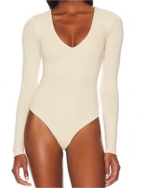 House Of Harlow 1960 Ivory Malina Ribbed Thong Bodysuit! Size S